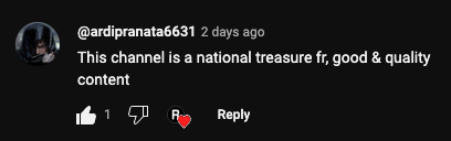 Comment from YouTube