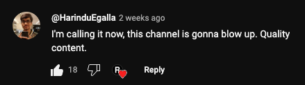 Comment from YouTube
